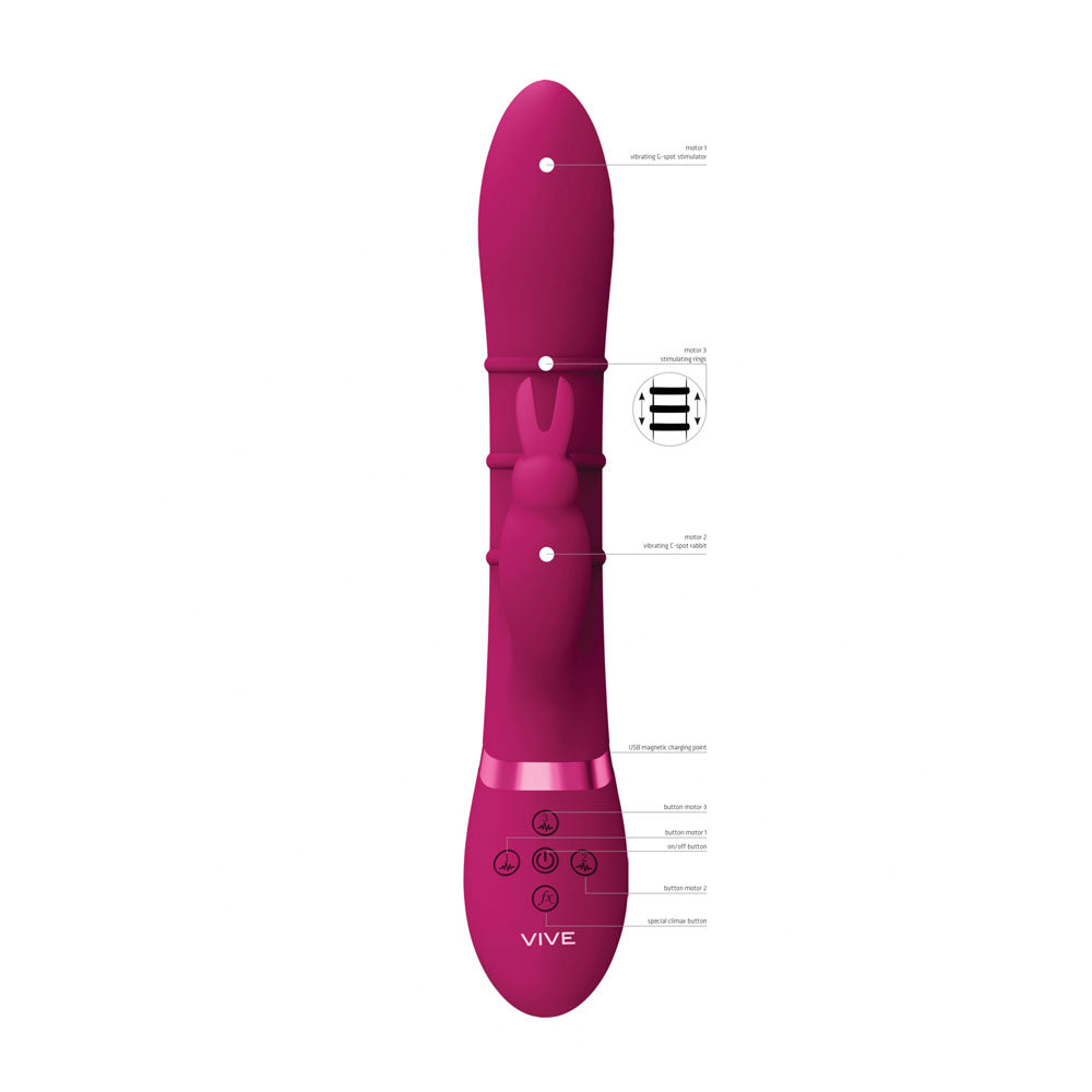 VIVE Sora G-Spot Rabbit Vibrator - Deep Pink