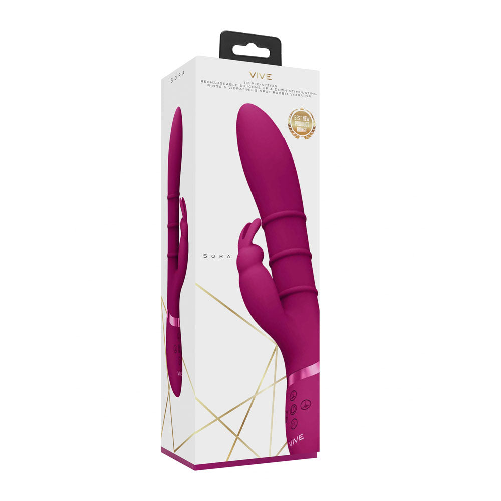 VIVE Sora G-Spot Rabbit Vibrator - Deep Pink