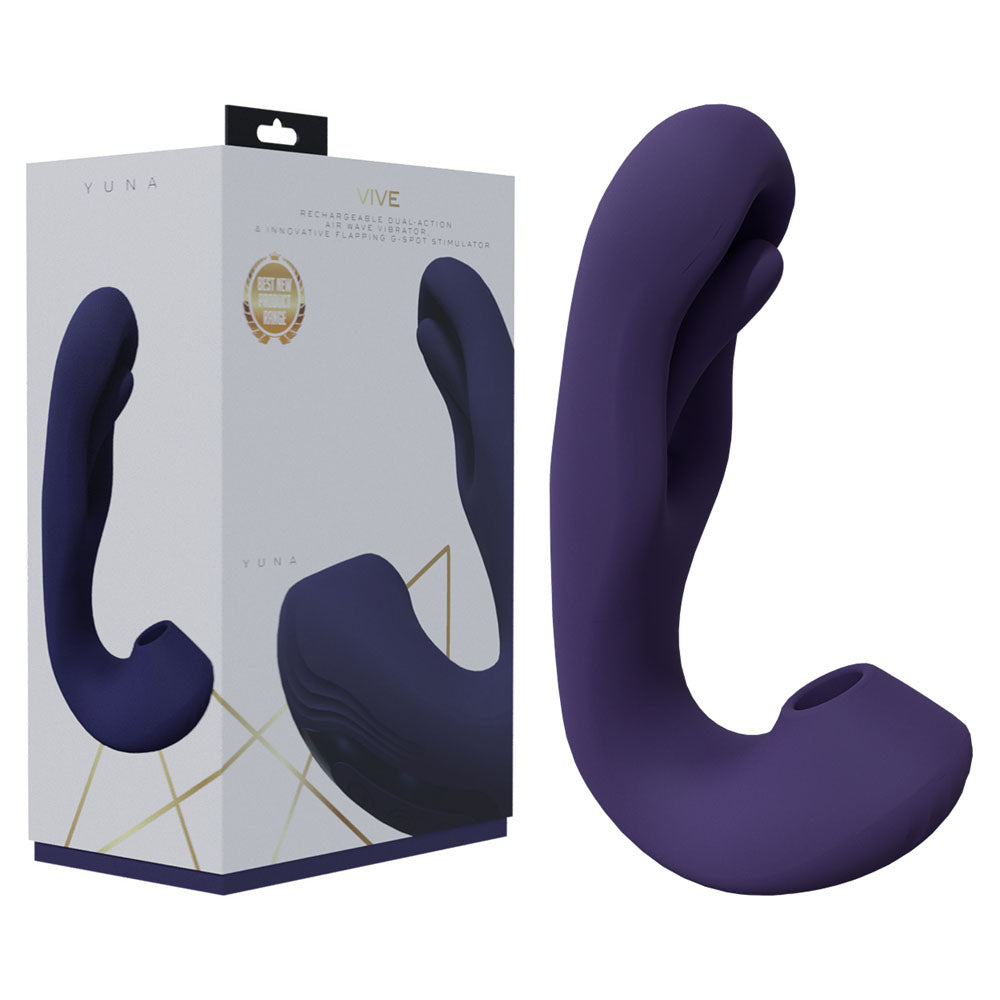 VIVE Yuna - Flapping Tongue and Suction Vibrator - Deep Purple