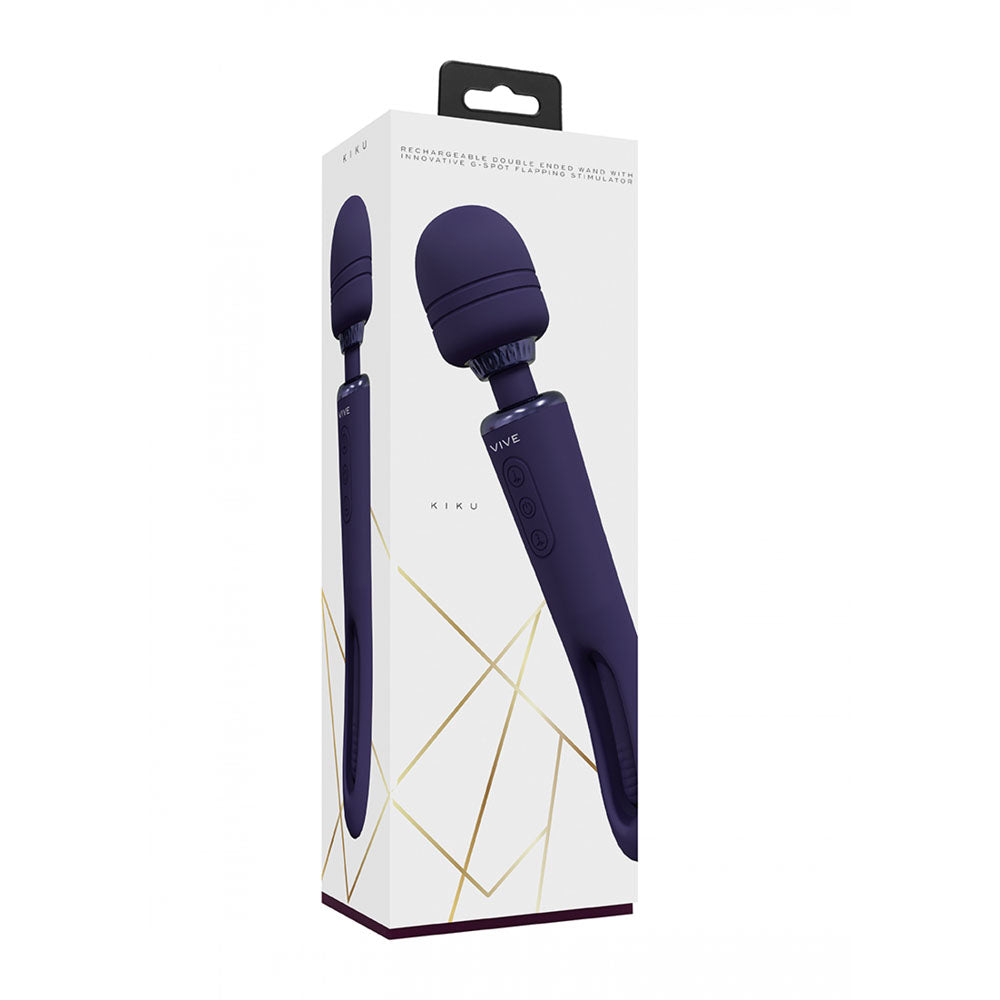 Vive Kiku Double Ended Vibrating Wand and Flapping Massager Purple > Sex Toys > Massage Wands