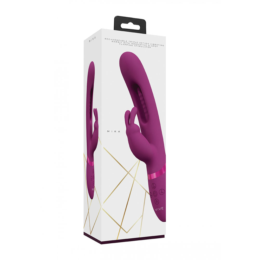VIVE Mika 23.2cm USB Rechargeable Rabbit Vibrator with Flapping Shaft > Vibrators > Ladies > Rabbit