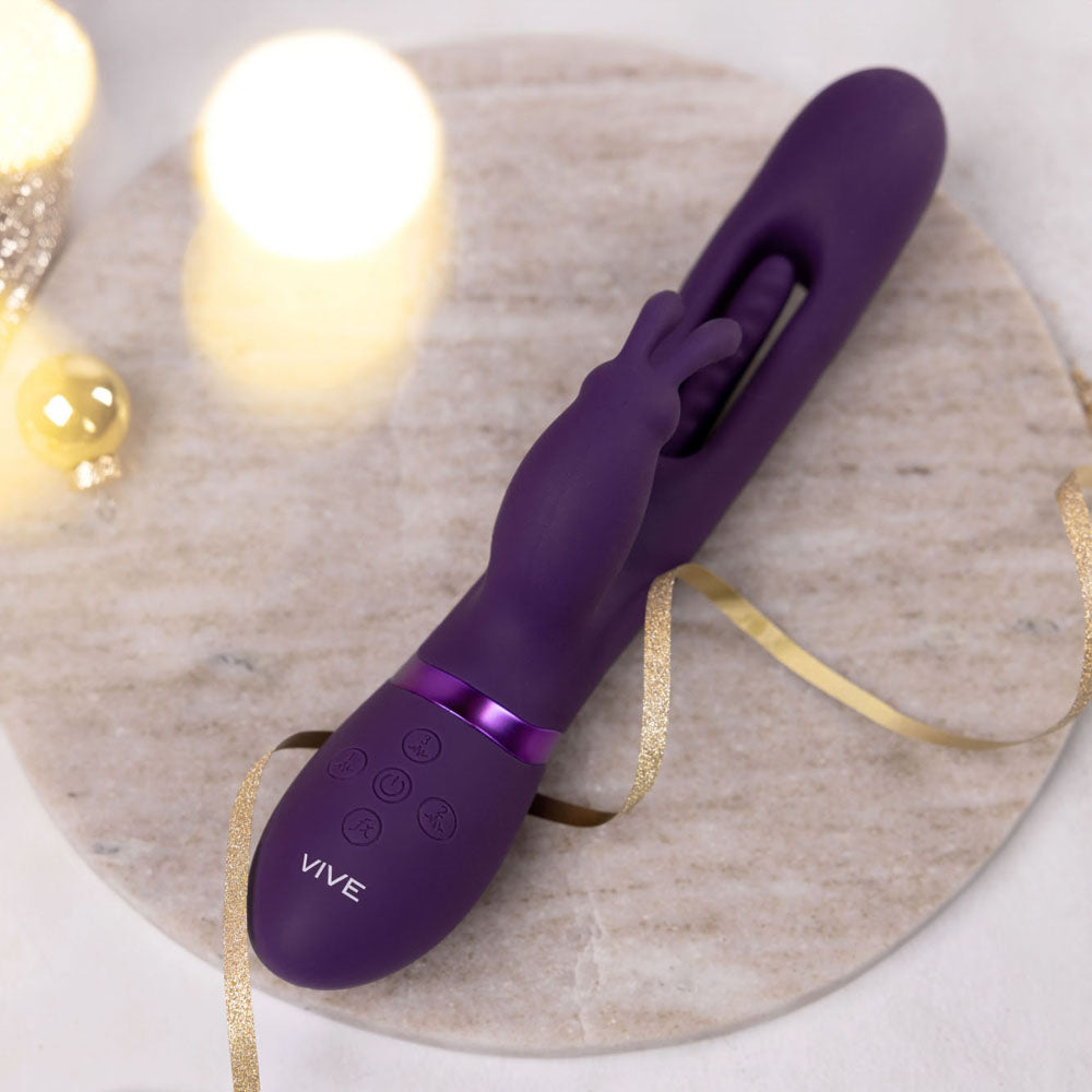 VIVE Mika - Flapping Tongue Rabbit Vibrator - Deep Purple