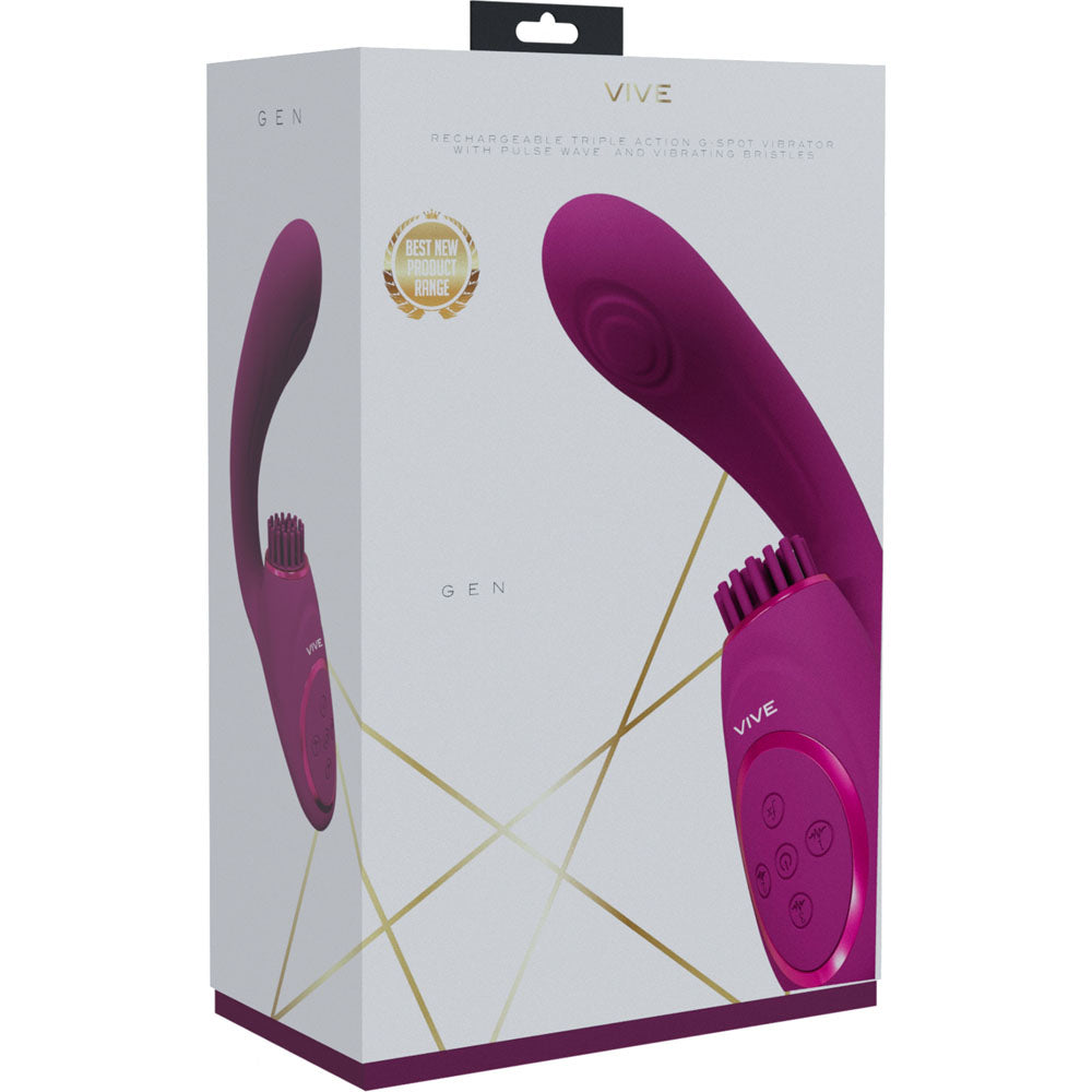 Vive Gen Pulse Wave Vibrator with Stimulating Bristles Pink > Sex Toys For Ladies > Air Pulsation