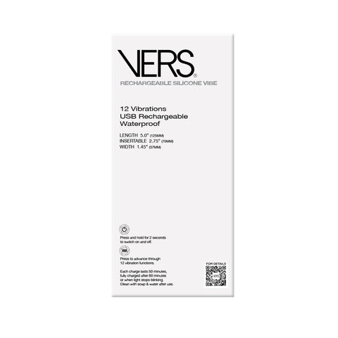 VERS Rechargeable Silicone Plug Vibe 12.5cm Long Butt Plugs - Vibrating