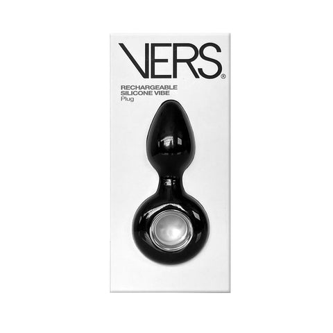 VERS Rechargeable Silicone Plug Vibe 12.5cm Long Black Butt Plugs - Vibrating