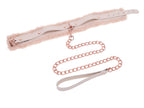Peach Faux Fur Collar And Leash Set With Rose Gold Luxury > Bondage Gear > Collars & Leashes