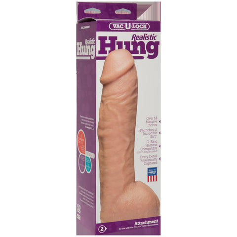 Vac-U-Lock Attachment Hung White 12.5 Inch Dongs Realistic
