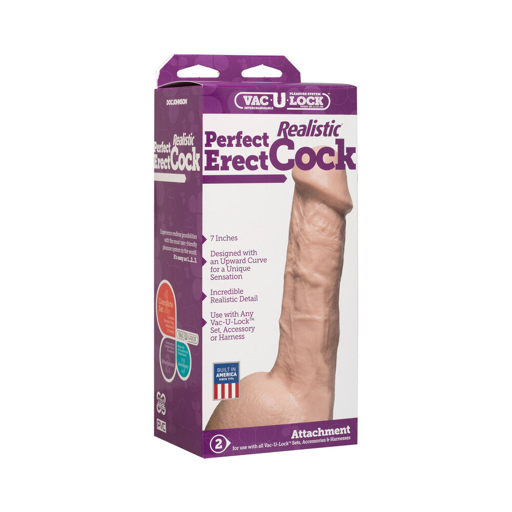 VacUlock 7 Inch Perfect Erect Cock Attachment (Flesh Pink) – Realistic Penis Attachment Secondary image