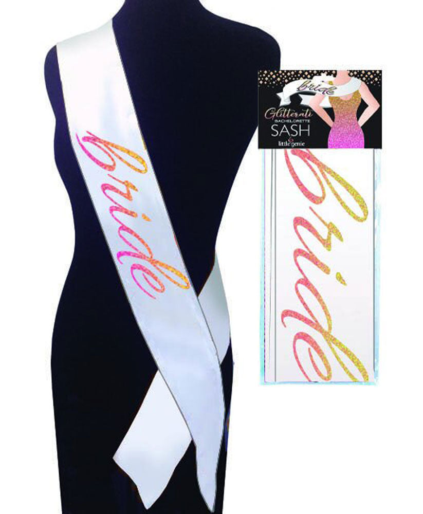 Glitterati Bride Sash – Novelty Costume Accessory Wedding Party Sash Default Title > Novelties > Party Supplies