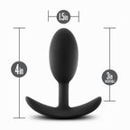 Anal Adventures Platinum Silicone Vibra Slim Plug Medium Black Medium > Anal Range > Vibrating Butt Plugs