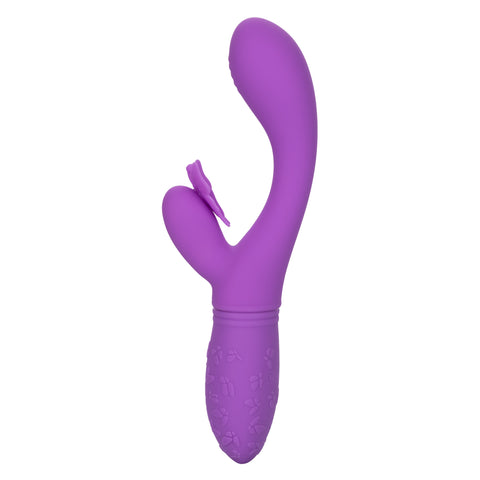 Rechargeable Butterfly Kiss Purple Silicone Vibrator with Motors VIBRATORS-RABBIT