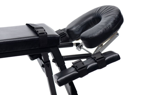 Master Series Obedience Extreme Sex Bench with Restraint Straps in Black PU Leather, 27 Inch Height, 50 Inch Width Sex Furniture