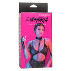 Euphoria Collection Collar With Chain Leash Black Velvet and Vegan Leather > Bondage Gear > Collars & Leashes