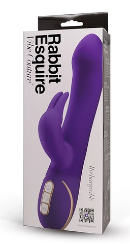 Vibe Couture Rabbit Esquire Purple Silicone Vibrator 22cm with Dual Stimulation and Waterproof Design VIBRATORS-RABBIT