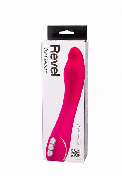 Vibe Couture Revel Pink Power Rabbit Vibrator with Metallic Trim and Soft Touch Buttons VIBRATORS-RABBIT