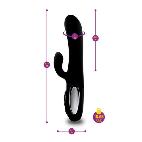 Viben Hypnotic Thrusting Rabbit Vibe with Swinging Clit Stimulator in Black VIBRATORS-RABBIT