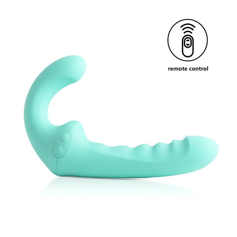 VibraTwin Come Hither Strapless Strap On With Remote > Dildos > Strapless Strap Ons