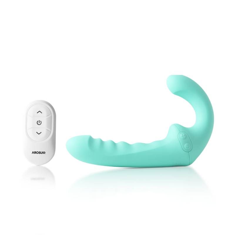 VibraTwin Come Hither Strapless Strap On With Remote > Dildos > Strapless Strap Ons