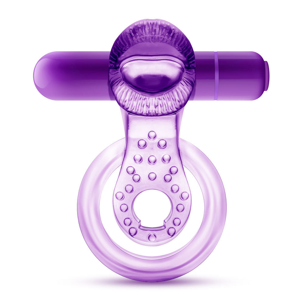 Vibrating Double Strap Cockring in Purple > Cock Ring > Vibrating