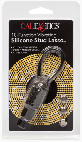 Vibrating Silicone Stud Lasso Adjustable Erection Enhancer Ring COCK RINGS