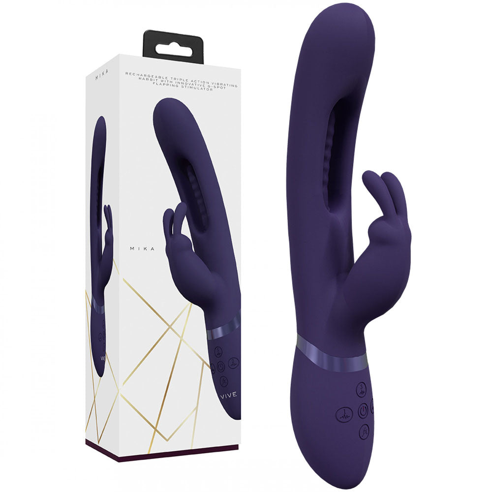 Vive Mika Flapping Tongue Rabbit Vibrator Deep Purple > Vibrators > Ladies > Rabbit Main image