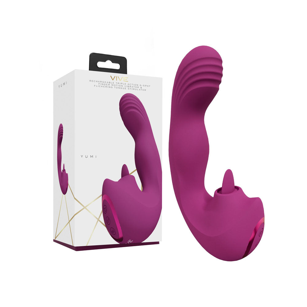 Vive Yumi Triple Motor G Spot Vibrator Deep Pink Pink Vibrators