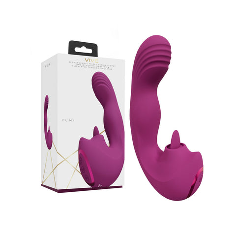 Vive Yumi Triple Motor G Spot Vibrator Deep Pink Pink Vibrators
