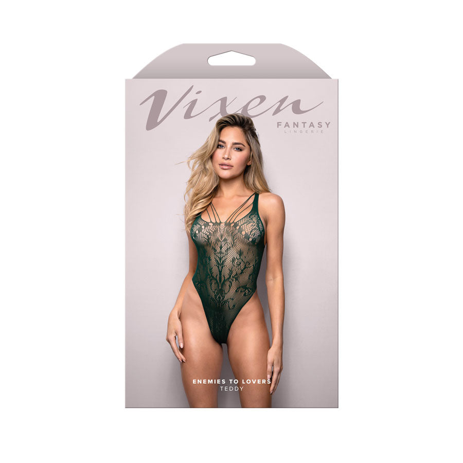 Vixen Enemies To Lovers (Green) – Seamless Lace Teddy Lingerie LINGERIE & BODY WEAR