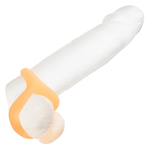 Alpha Glow-In-The-Dark Liquid Silicone Teardrop Ring in Orange COCK RINGS