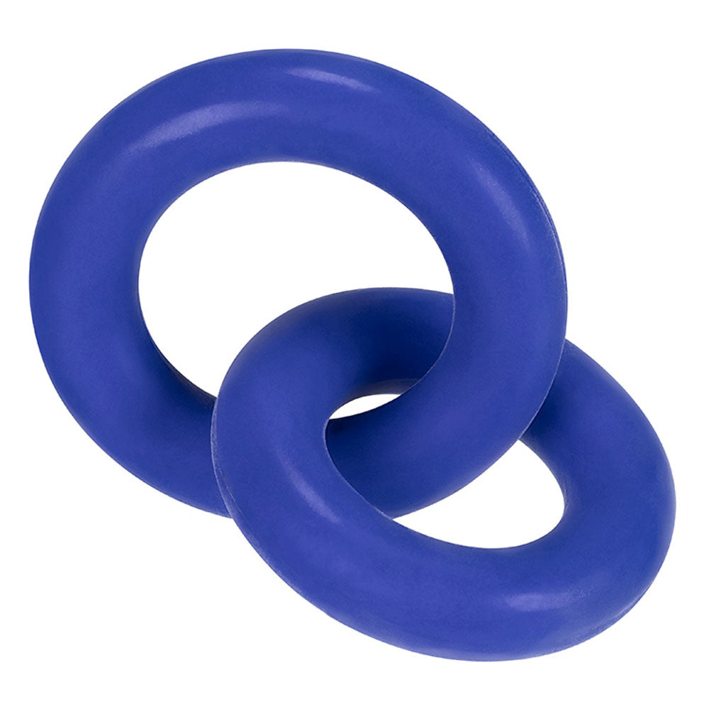 Duo Linked Cock and Ball Rings by Hunkyjunk Cobalt > Cock Ring > Sets