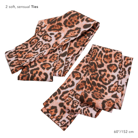 Unleashed Surrender Set Animal Print 8-Piece Travel-Ready Kink Kit with Adjustable Cuffs, Eye Mask, Ball Gag, Spreader Bar, and Roll-Up Case > Bondage Gear > Bondage Kits