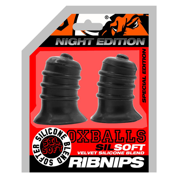 Ribnibs Curved Springy Ribbed Nip Suckers Night Black > Sex Toys > Nipple Suckers