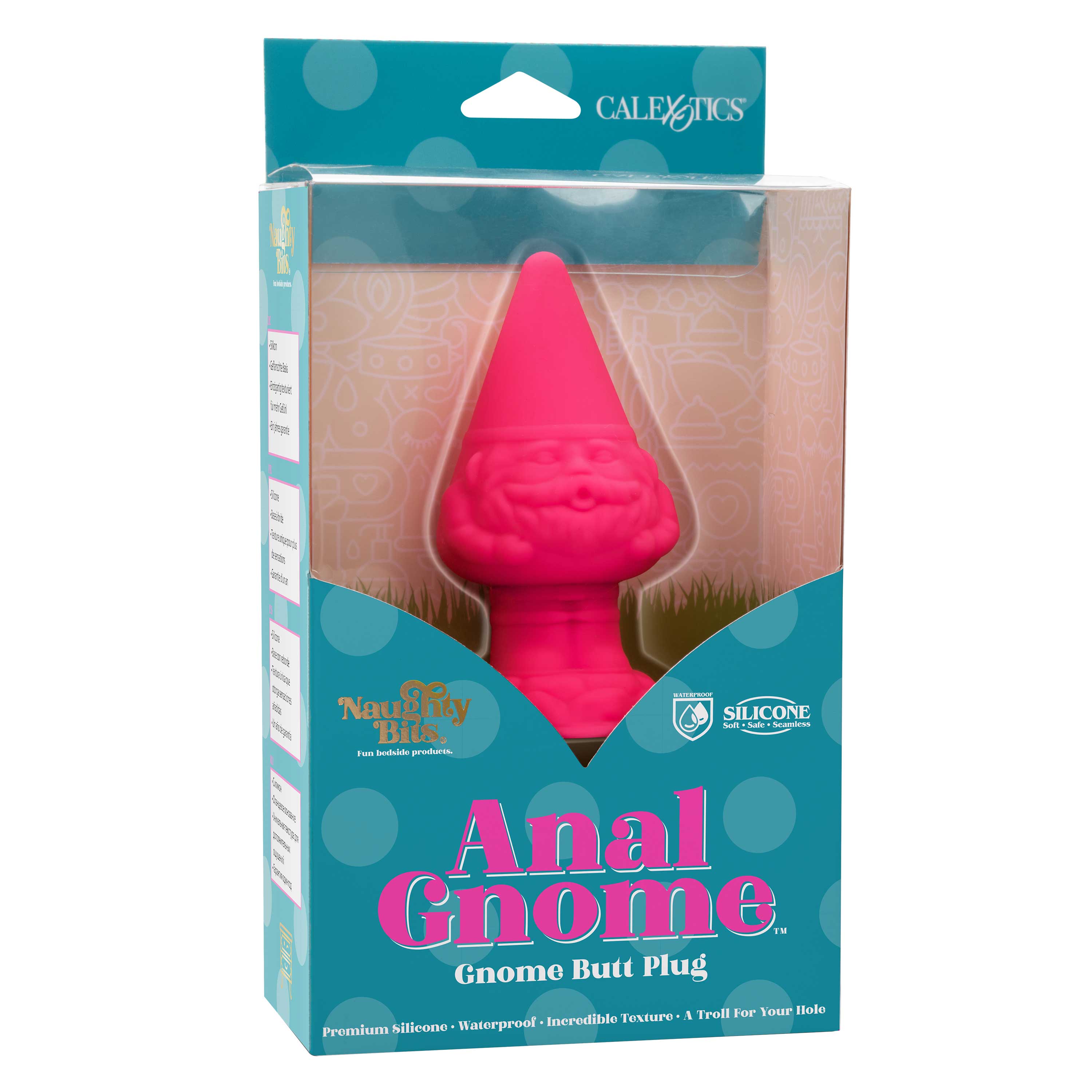 Naughty Bits Anal Gnome Gnome Butt Plug in Pink Silicone, 2 Inch Diameter Pink > Anal Range > Butt Plugs