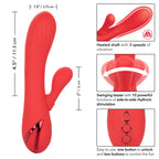 California Dreaming Palisades Passion Red Silicone Heated Massager with Swinging Teaser and Triple Motor Vibrations > Vibrators > Ladies > Rabbit