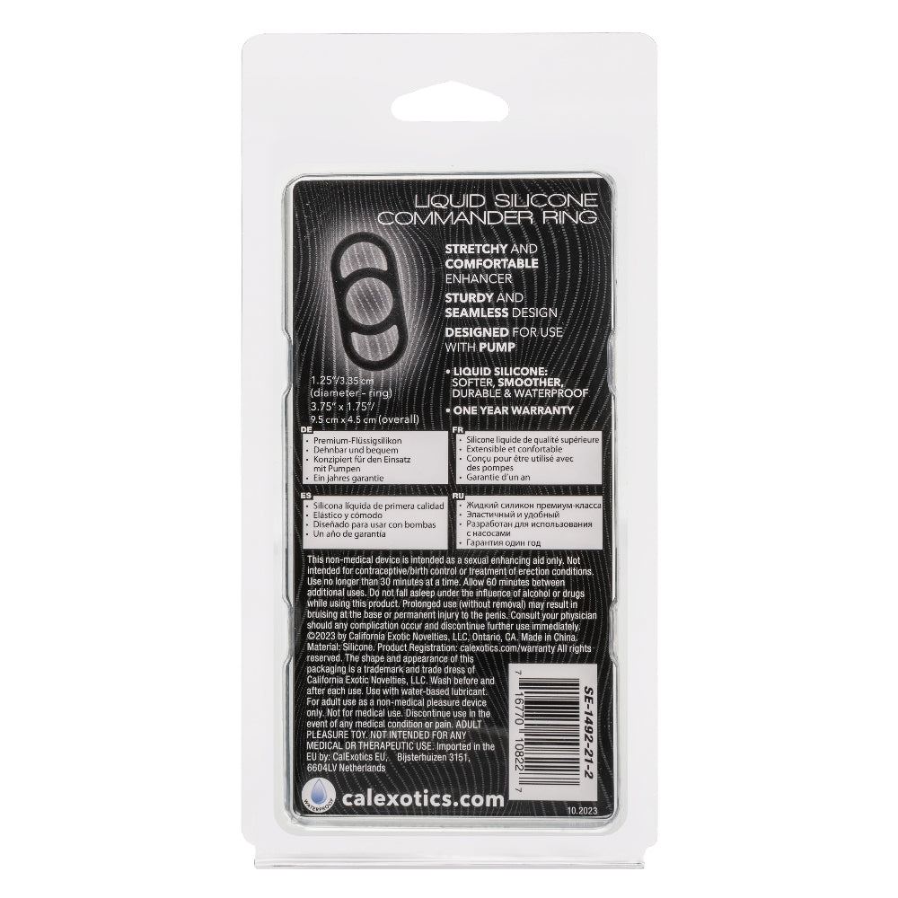 Alpha Liquid Silicone Commander Ring Black COCK RINGS