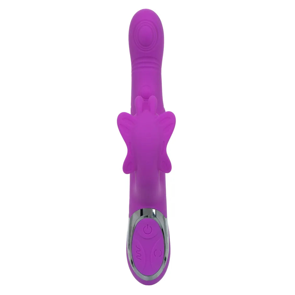 Enchanted Throbbing Butterfly Purple 9.75 Inch Triple-Motor Silicone Vibrator > Vibrators > Ladies > Rabbit