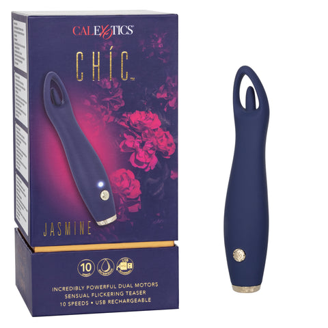 Chic Jasmine Navy Blue 6.25 Inch Dual Motor Silicone Vibrator with 10 Speeds and Rechargeable > Vibrators > Standard Vibrators