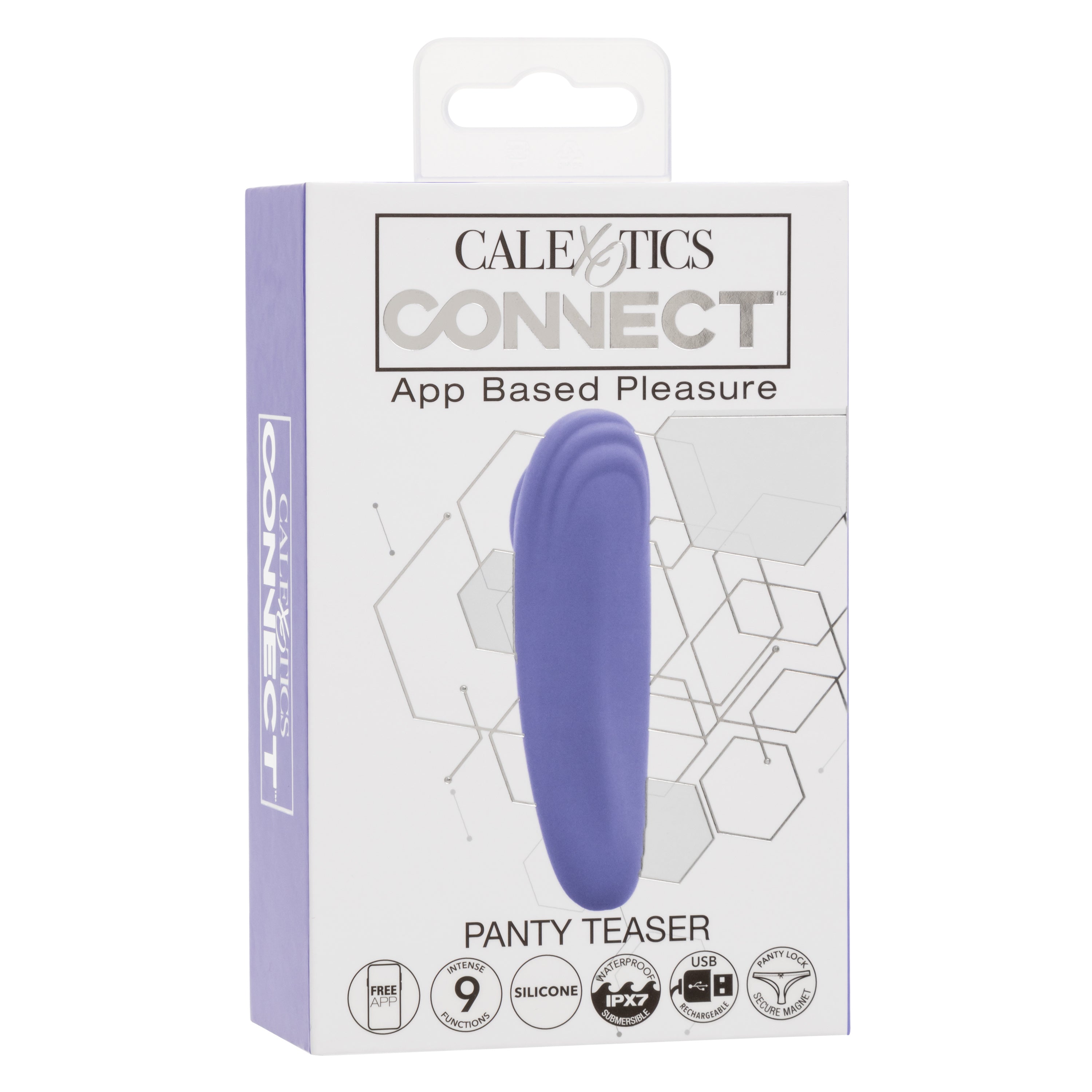 CalExotics Connect™ Panty Teaser App-Based Pleasure Device in Purple Silicone with 9 Vibration Functions and Waterproof Design Panty Vibrators