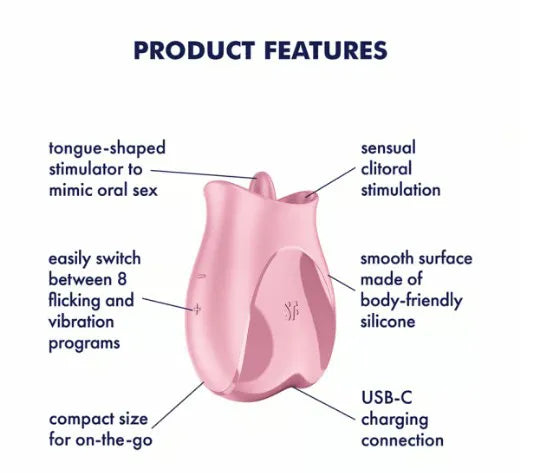 Satisfyer Tongue Lover (Pink) – Silicone Tongue Vibrator > Vibrators > Ladies > Clitoral Vibrators and Stimulators