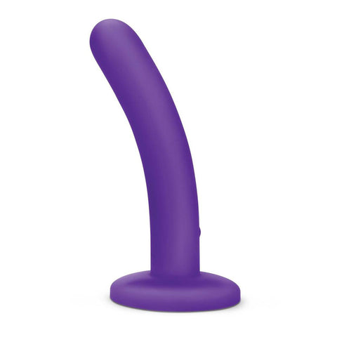 WhipSmart 5 Inch Slimline Rechargeable Vibrating Dildo in Purple DONGS Vibrating