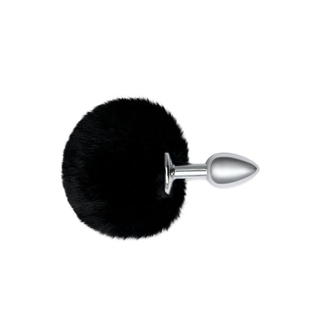 WhipSmart Furry Tales Bunny Tail Black Metal Plug Adult Sex Toy Tails