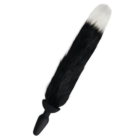 WhipSmart Furry Tales Silicone Foxtail Rechargeable Butt Plug Black Tails