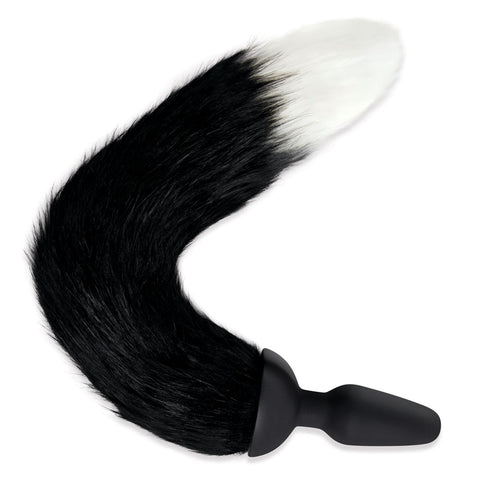 WhipSmart Furry Tales Silicone Foxtail Rechargeable Butt Plug Black Tails