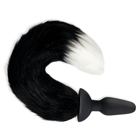 WhipSmart Furry Tales Silicone Foxtail Rechargeable Butt Plug Black Tails