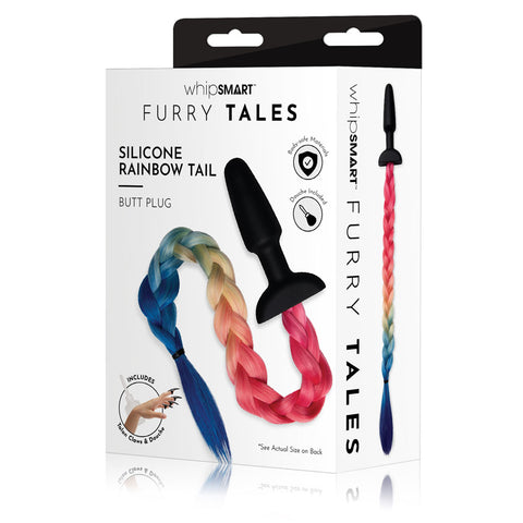 WhipSmart Furry Tales Silicone Rainbow Tail Anal Plug Coloured Tails