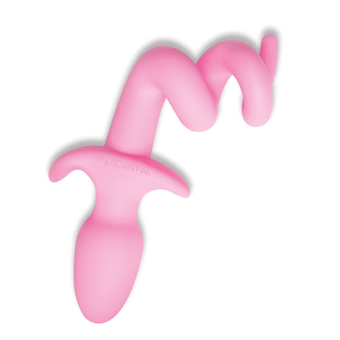 WhipSmart Furry Tales 3.5 Inch Silicone Piggy Tail Butt Plug - Pink Tails