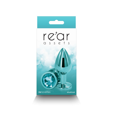 Rear Assets Medium (Teal) 8.2 cm Metal Butt Plug > Anal Range > Jewel Butt Plugs