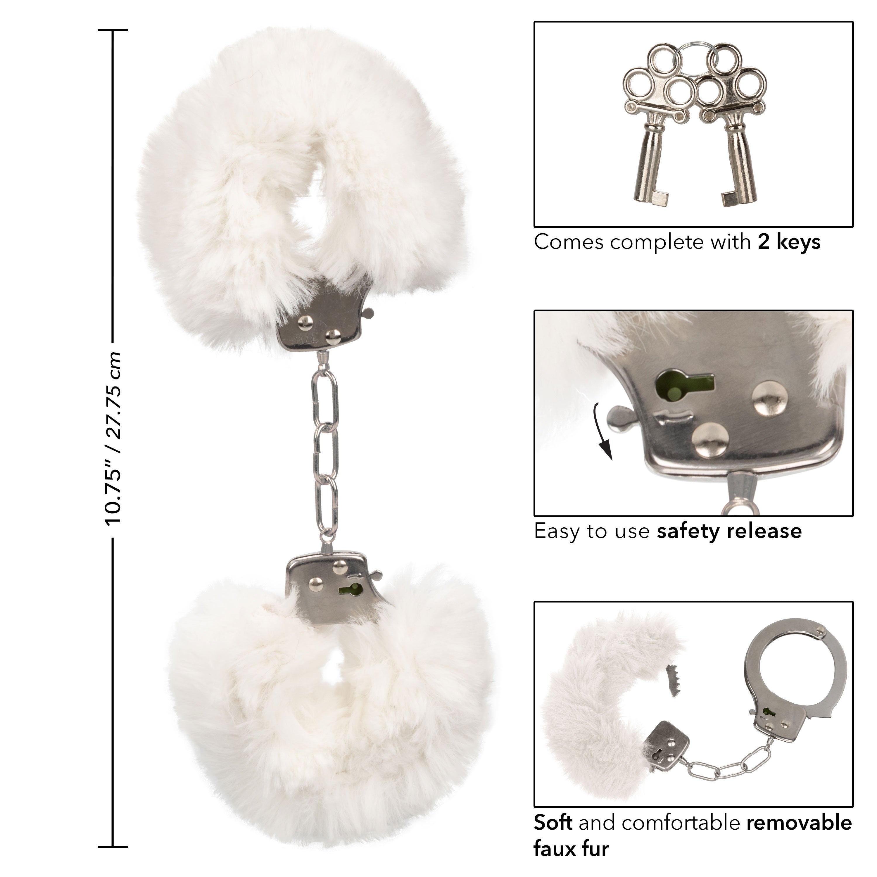 Ultra Fluffy White Furry Cuffs – Soft Bondage Handcuffs > Bondage Gear > Handcuffs