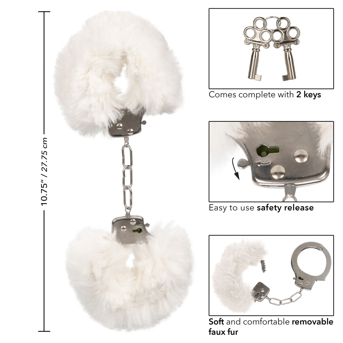 Ultra Fluffy White Furry Cuffs – Soft Bondage Handcuffs > Bondage Gear > Handcuffs