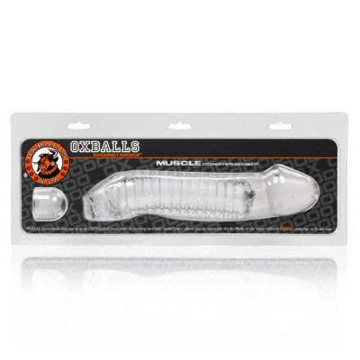 Muscle Cocksheath Clear 9.25 Inch Length for Enhanced Pleasure > Sex Toys For Men > Penis Sleeves